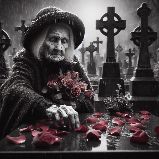 Free farewell graveyard end of life illustration
