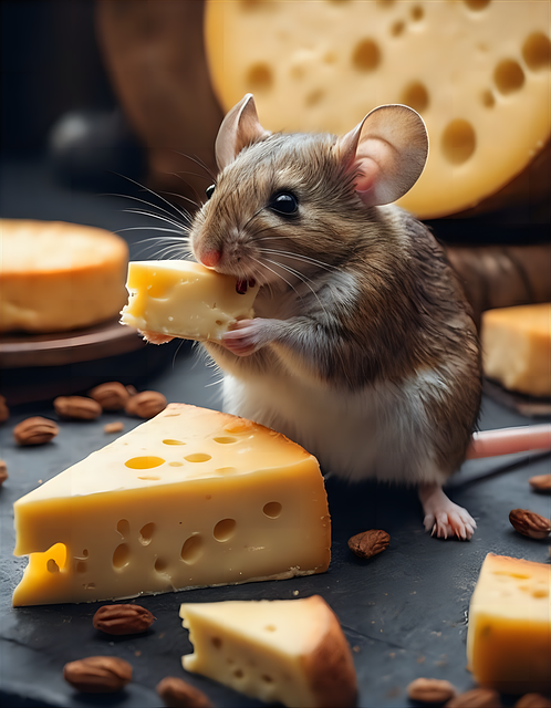 Free ai generated mouse cheese illustration