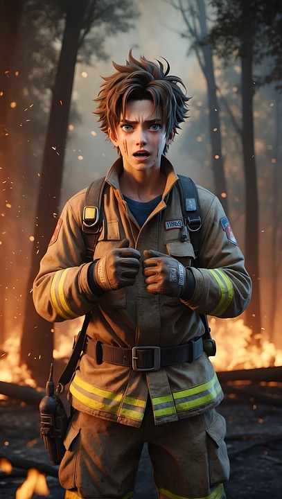 Download Firefighter, Brown Hair, Trapped Family. Royalty-Free Stock ...