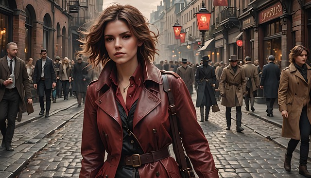 Free steamy streets steampunk fantasy illustration