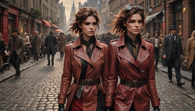 Free steamy streets steampunk fantasy illustration