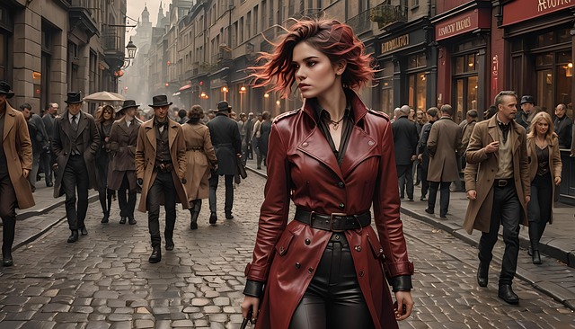 Free steamy streets steampunk fantasy illustration