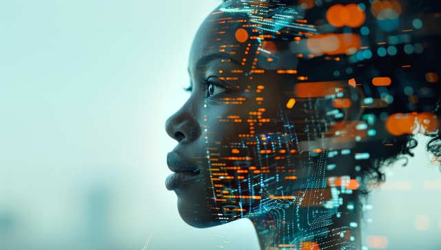 Free woman technology robot illustration