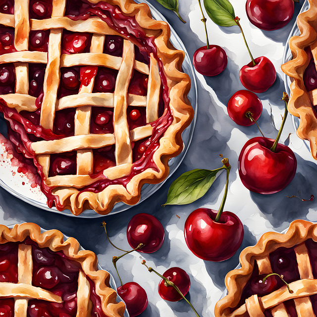 Free ai generated cherry pie illustration