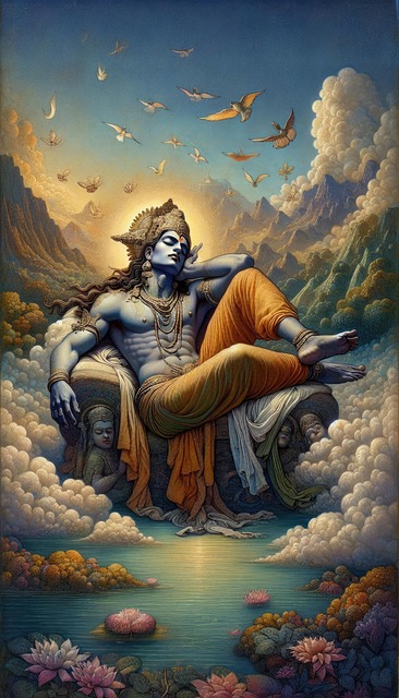 Free ai generated vishnu hindu illustration