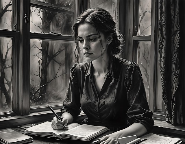 Free ai generated book woman illustration