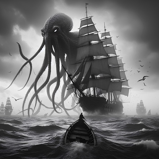 Download free HD stock image of Ai Generated Kraken Free ai generated kraken nature illustration