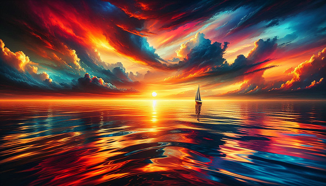 Download free HD stock image of Ai Generated Sailboat Free ai generated sailboat sunset illustration