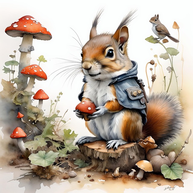 Download free HD stock image of Ai Generated Squirrel Free ai generated squirrel animal illustration