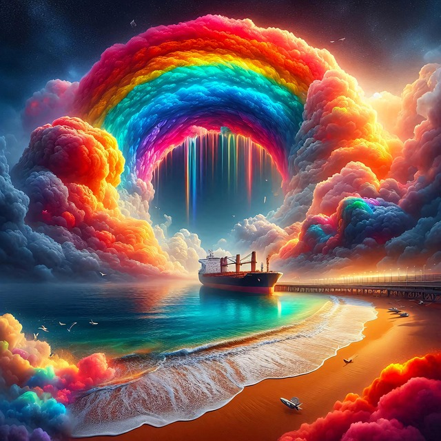 Free ai generated beach boat illustration