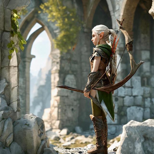 Free ai generated elf archer illustration