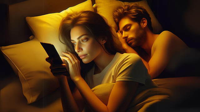 Free ai generated couple bedroom illustration