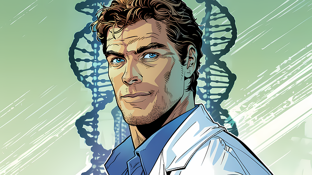 Free ai generated dna helix illustration