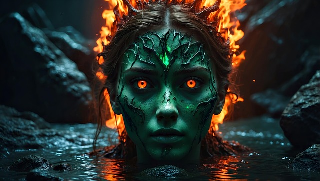 Free ai generated woman halloween illustration