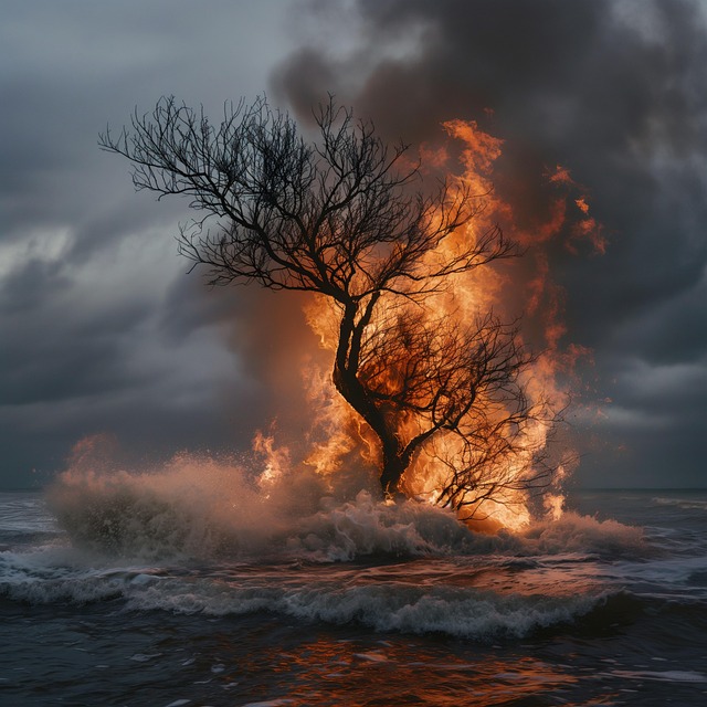 Free ai generated tree fire illustration