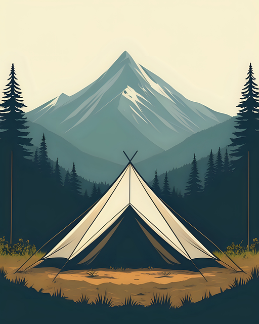 Free ai generated tent camping illustration