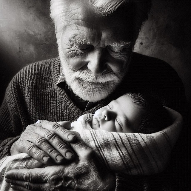 Download free HD stock image of Ai Generated Grandfather Free ai generated grandfather grandson illustration