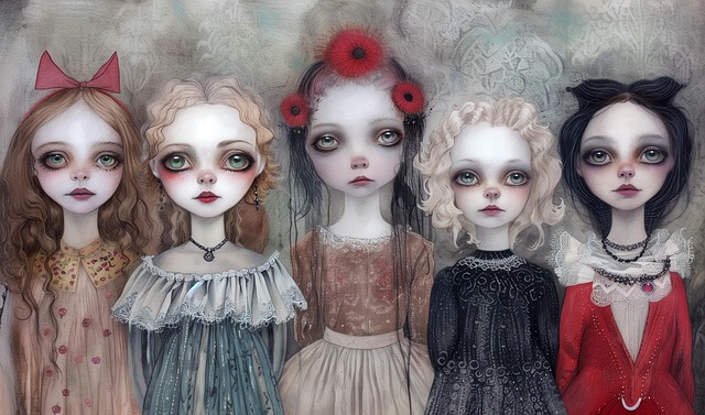 Free ai generated girls gothic style illustration