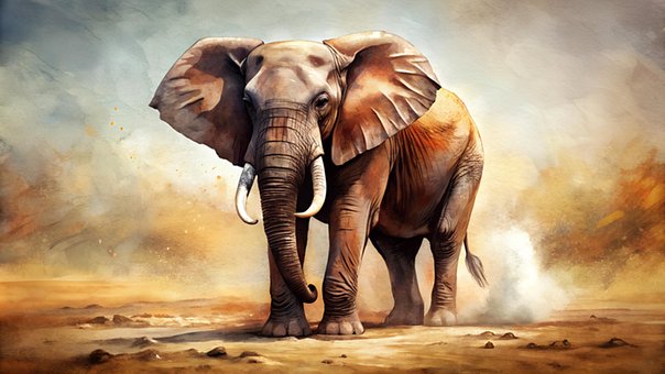 Free Ai Generated Elephant illustration and picture
