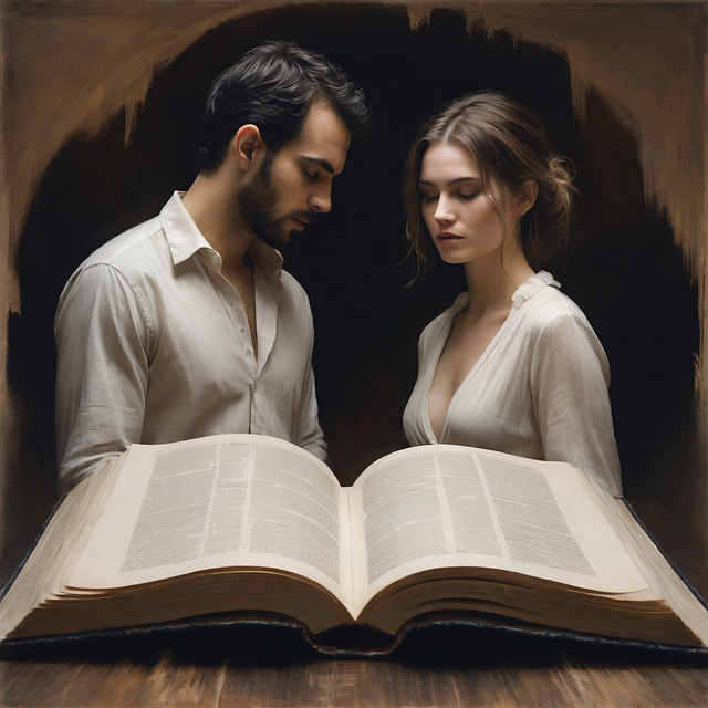 Free ai generated book couple illustration