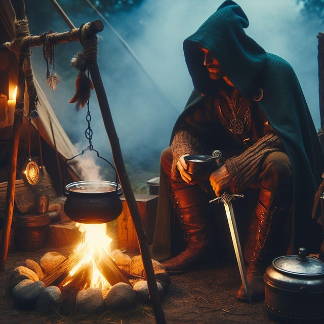 Free camp camping sword illustration