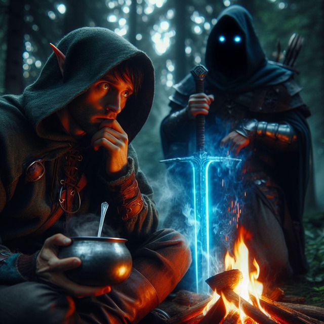 Free elves camp camping illustration