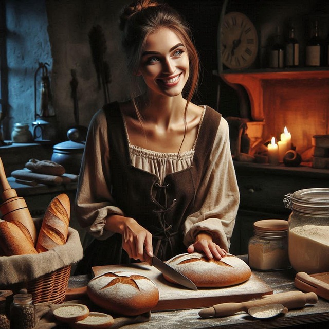 Free cooking woman baking illustration