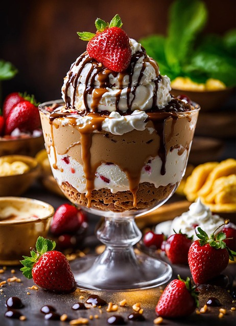 Free ai generated ice cream chocolate illustration