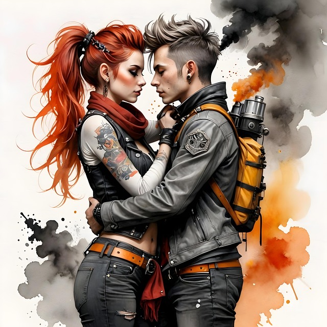 Free ai generated couple love illustration