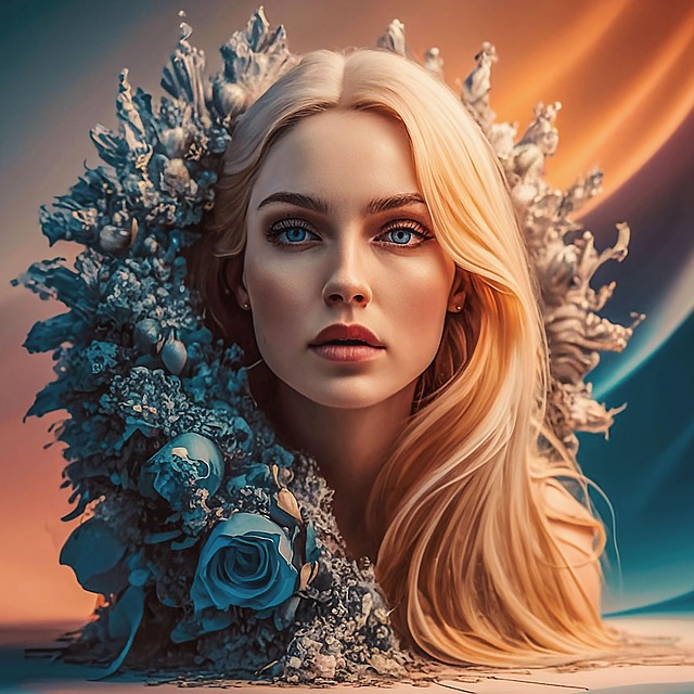 Free ai generated woman headdress illustration