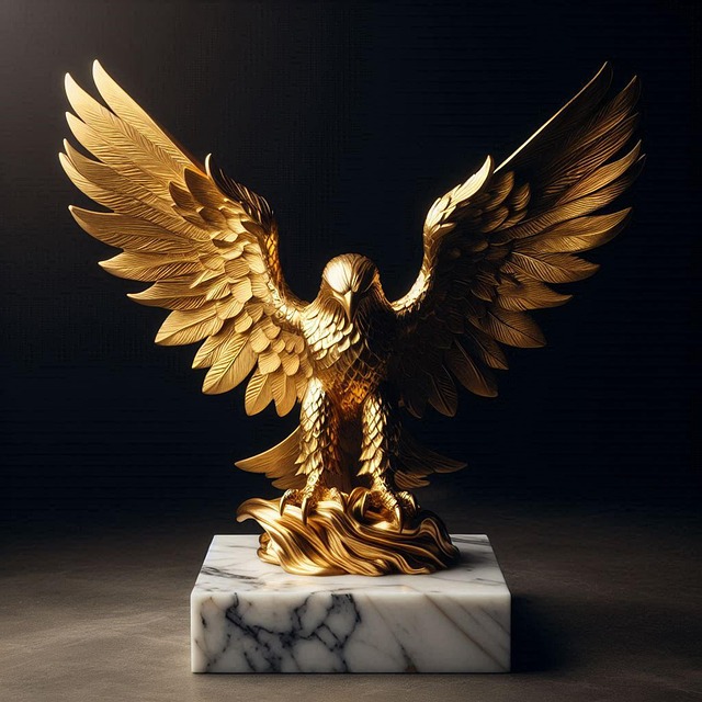 Free ai generated gold eagle illustration