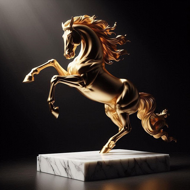 Free ai generated gold horse illustration