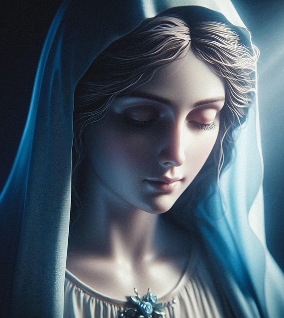 Free ai generated mother mary religious illustration