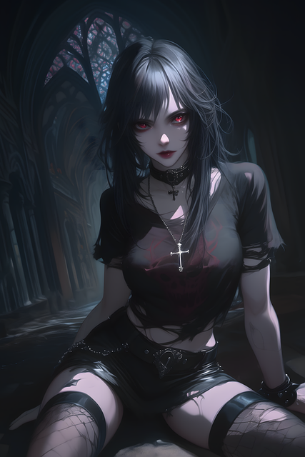 Free ai generated woman gothic illustration