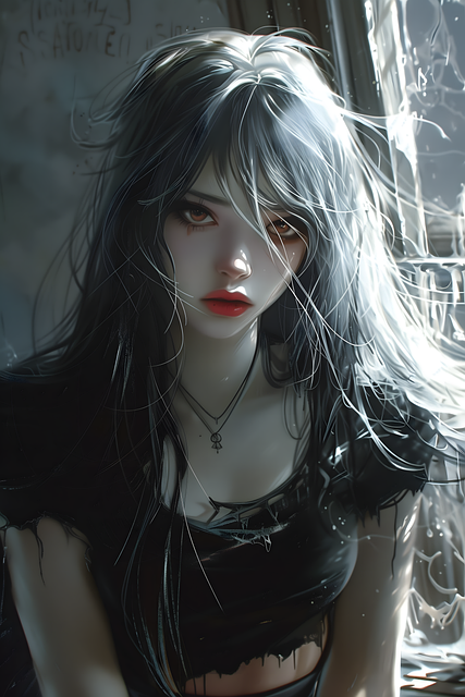 Free ai generated woman gothic illustration