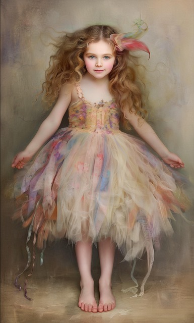 Free ai generated girl fairy dress illustration