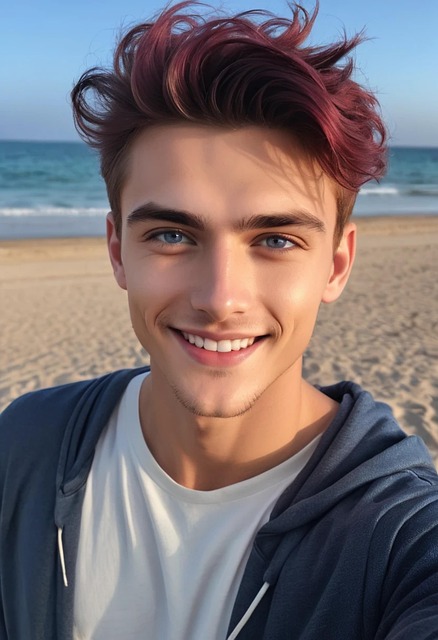Ai Gegenereerd, Jongen, Strand, Selfie