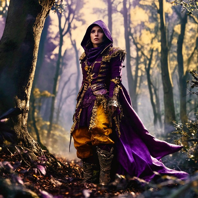 Free ai generated woman forest illustration