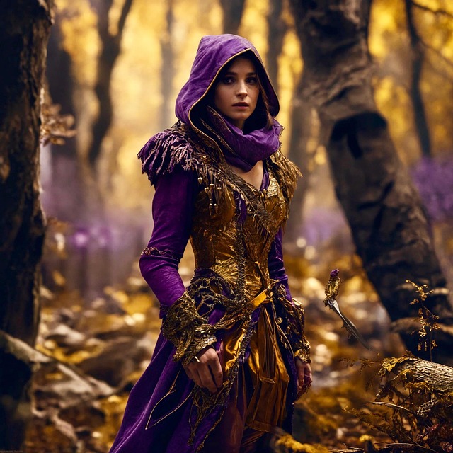 Free ai generated woman forest illustration