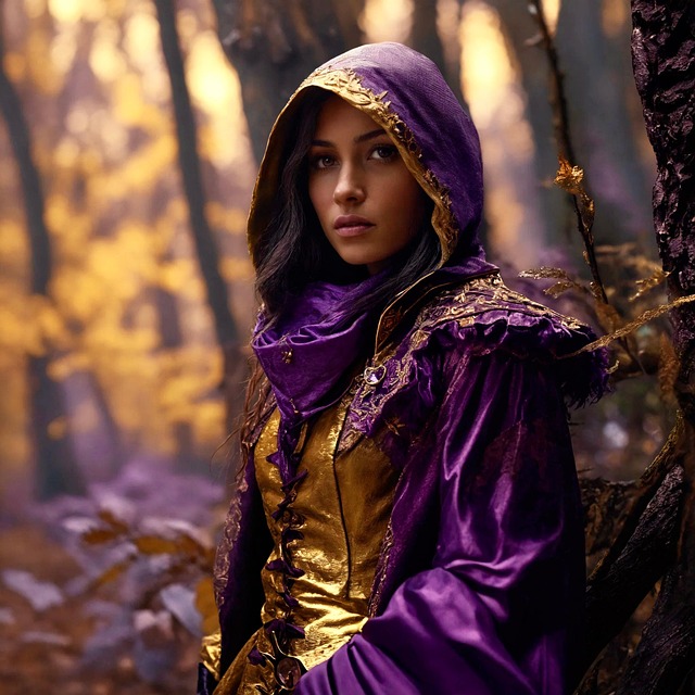 Free ai generated woman forest illustration