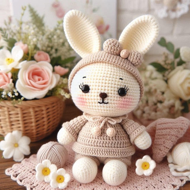 Free ai generated bunny doll illustration