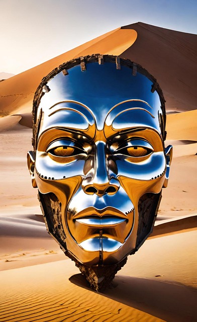 Free ai generated face desert illustration