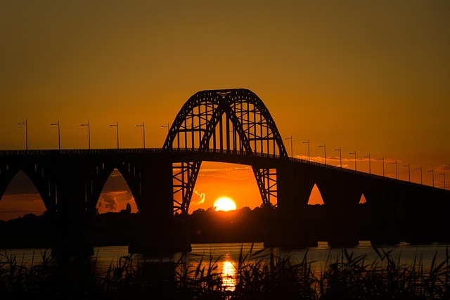 Brücke, Architektur, Sonnenuntergang