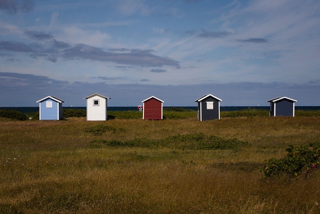 Haus, Gebäude, Hütte, Landschaft, Strand