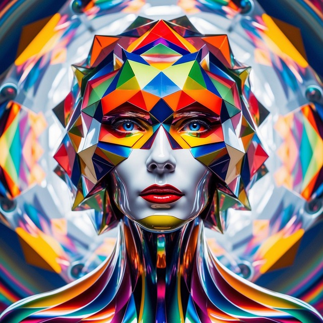 Free ai generated woman colorful illustration