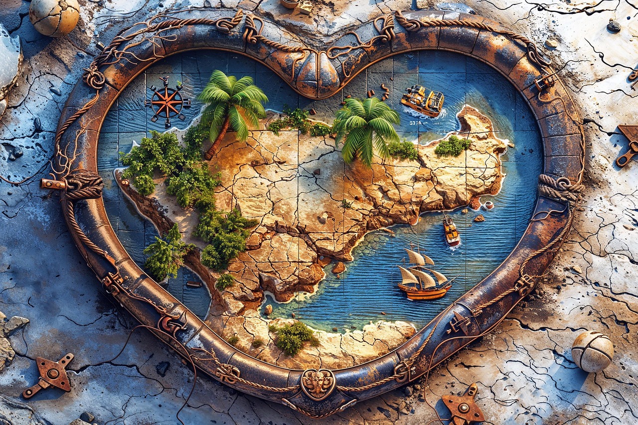 Download free HD stock image of Ai Generated Island Free ai generated island heart illustration