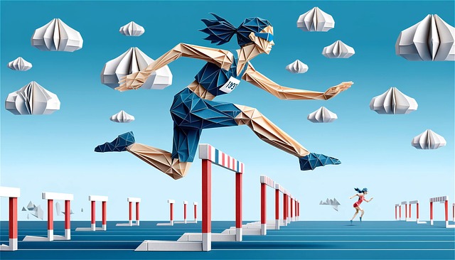 Free ai generated track and field origami illustration