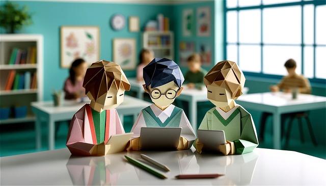 Free ai generated origami classroom illustration