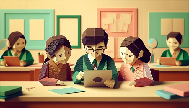 Free ai generated origami classroom illustration
