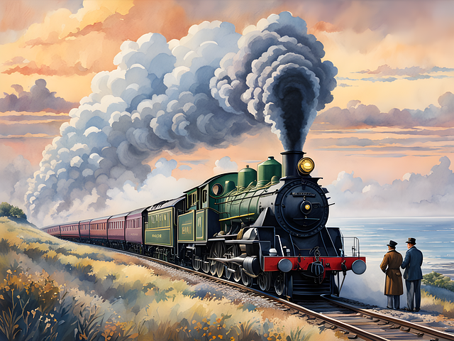 Free ai generated train steam illustration